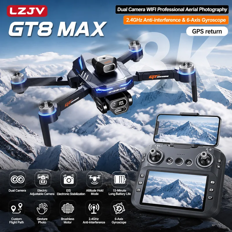 Drone Gt8 Rc - GT8 Max Foldable Drone 8K HD