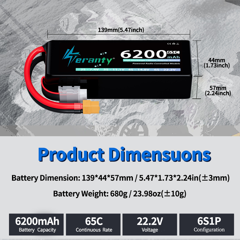 TERANTY 6S 6200mAh Lipo Batter - огляд і ціна Drone Rc Land