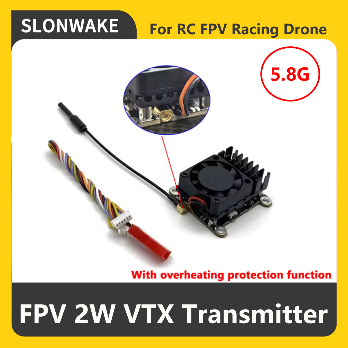 SLONWAKE 5.8G 2000mW FPV VTX T - огляд і ціна Drone Rc Transmitter And Receiver